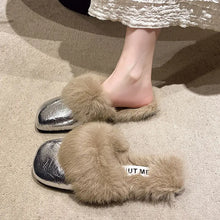 Load image into Gallery viewer, Warm Non Slip Plush  Half Slippers
