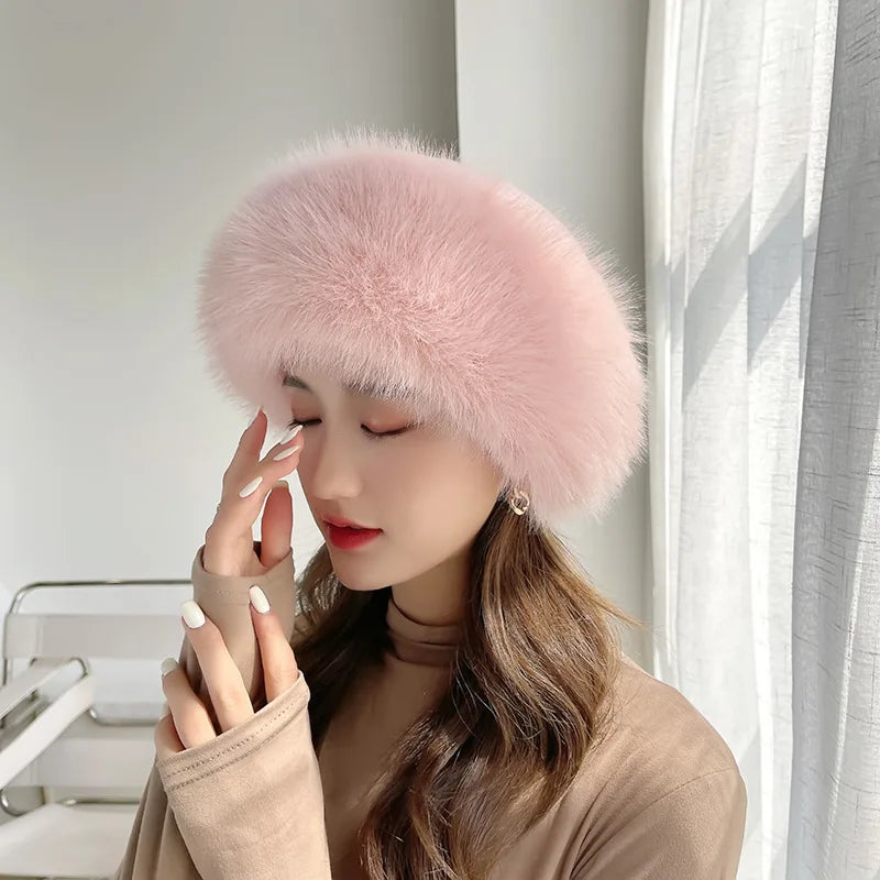 Women's Imitation Fur Fox Pullover Hat