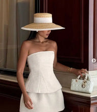 Load image into Gallery viewer, Summer straw hat black edging

