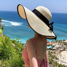 Load image into Gallery viewer, Bow Beach  Oversize Straw Hat
