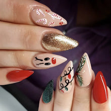 Load image into Gallery viewer, 24pcs Glitter Pink Sequins  Halloween  Press on Nails
