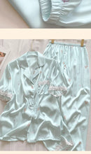 Load image into Gallery viewer, Bear Print Pajamas  Cool Ice Silk Short Sleeve
