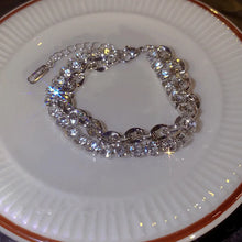 Load image into Gallery viewer, New Luxury Zircon Double Layer Silver Colour Bracelet
