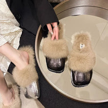Load image into Gallery viewer, Warm Non Slip Plush  Half Slippers
