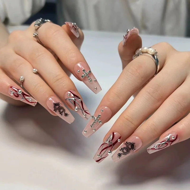 24Pcs Horror Comic Tomie Press on Nails