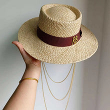 Load image into Gallery viewer, Summer straw hat black edging
