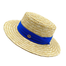 Load image into Gallery viewer, Summer straw hat black edging
