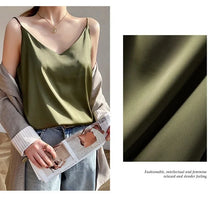 Load image into Gallery viewer, 100 silk real  slim v-neck  camisole
