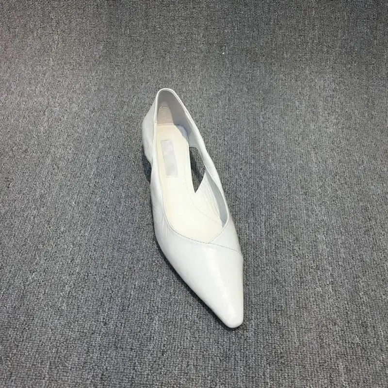 Moccasins Blue Low Heel Elegant Pointed Toe Shoes