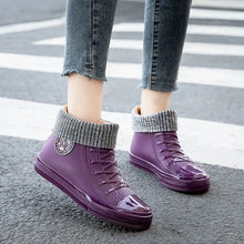 Load image into Gallery viewer, Warm Womens Rain Shoes With Fur
