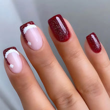 Load image into Gallery viewer, 24pcs Glitter Pink Sequins  Halloween  Press on Nails
