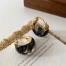 Load image into Gallery viewer, U Shape Resin Metal Earrings

