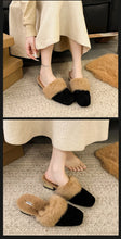Load image into Gallery viewer, Hairy  High-heeled Warm Square Slippers
