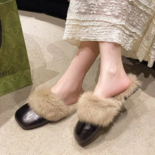 Load image into Gallery viewer, Warm Non Slip Plush  Half Slippers
