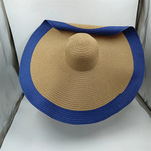 Load image into Gallery viewer, White punk straw hat 25cm large brim
