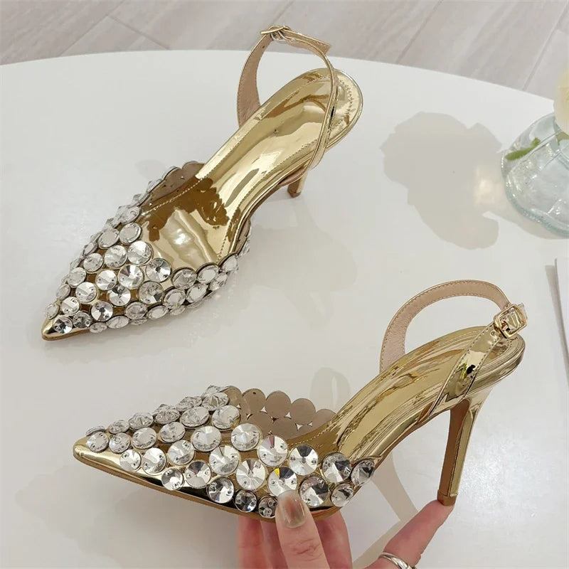 Elegant Crystal PVC Transparent  High Heels  Shoes