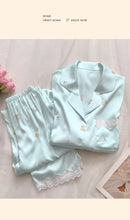 Load image into Gallery viewer, Bear Print Pajamas  Cool Ice Silk Short Sleeve
