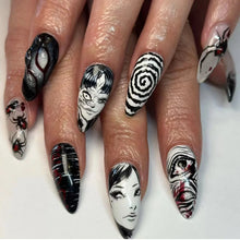 Load image into Gallery viewer, 24Pcs Horror Comic Tomie Press on Nails
