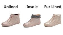 Load image into Gallery viewer, Warm Womens Rain Shoes With Fur
