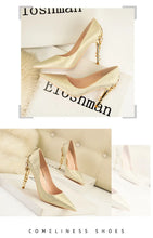 Load image into Gallery viewer, Metal Flower High Heels  Luxury Sexy Pointed Women&#39;s Shoes
