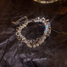 Load image into Gallery viewer, New Luxury Zircon Double Layer Silver Colour Bracelet
