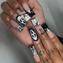 Load image into Gallery viewer, 24pcs Glitter Pink Sequins  Halloween  Press on Nails
