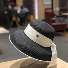 Load image into Gallery viewer, French Retro Straw Sun Hat with Bow
