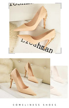 Load image into Gallery viewer, Metal Flower High Heels  Luxury Sexy Pointed Women&#39;s Shoes
