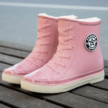 Load image into Gallery viewer, Warm Womens Rain Shoes With Fur
