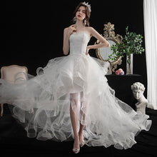 Load image into Gallery viewer, New Front Short Long Back Strapless Wedding Dress
